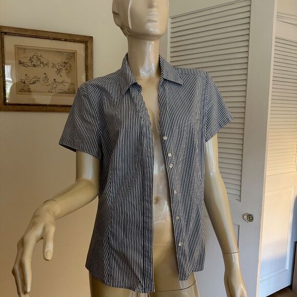 Riders by Lee Vintage Pinstripe Beach Button Down Shirt - Picture 5 of 9